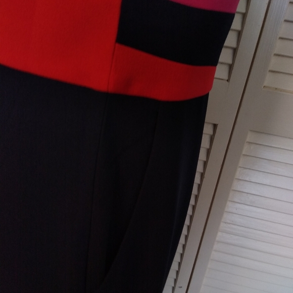 Vince Camuto Navy Colorblock Sleeveless Wide-Leg Jumpsuit Sz 6 Pink Red - Picture 9 of 14